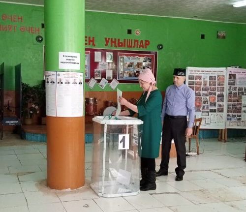 Девятернялылар рубин туй көнендә сайлау участогына килделәр