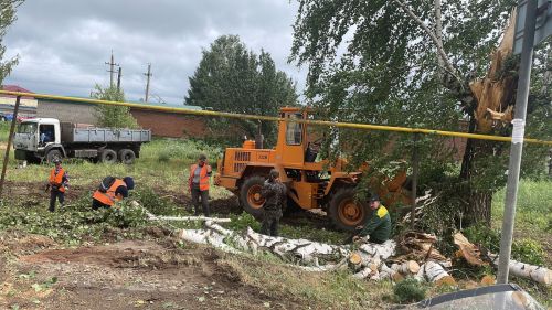 В Агрызе ведутся работы по ликвидации последствий урагана
