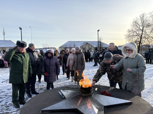 В Агрызе возложили цветы к Вечному огню в День Героев Отечества